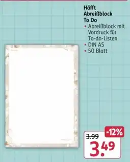 Rossmann Häfft Abreißblock To Do Angebot