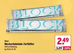 Wasgau Wawi Blockschokolade Zartbitter Angebot