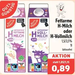Aktiv Irma Fettarme H-Milch oder H-Vollmilch Angebot