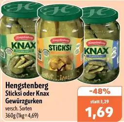 Aktiv Irma Hengstenberg Sticksi oder Knax Gewürzgurken Angebot