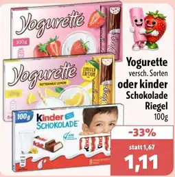 Aktiv Irma Yogurette oder Kinder Schokolade Angebot