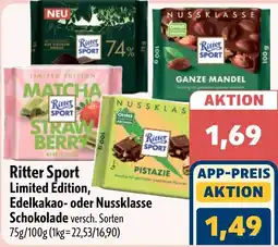 Aktiv Irma Ritter Sport Limited Edition, Edelkakao- oder Nussklasse Schokolade Angebot