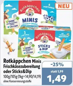 Aktiv Irma Rotkäppchen Minis Frischkäsezubereitung oder Sticks&Dip Angebot