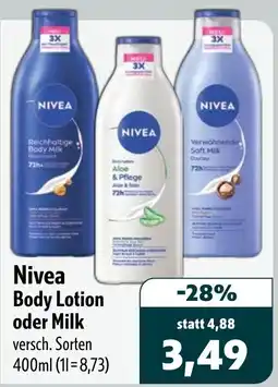 Aktiv Irma Nivea Body Lotion oder Milk Angebot