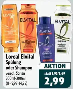 Aktiv Irma Loreal Elvital Spülung oder Shampoo Angebot