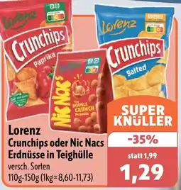 Aktiv Irma Lorenz Crunchips oder Nic Nacs Erdnüsse in Teighülle Angebot