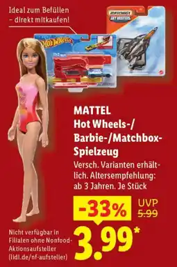 Lidl MATTEL Hot Wheels-/Barbie-/Matchbox-Spielzeug Angebot