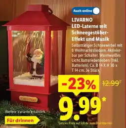 Lidl LIVARNO LED-Laterne mit Schneegestöber-Effekt und Musik Angebot
