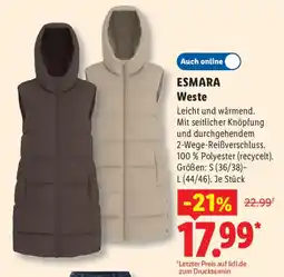 Lidl ESMARA Weste Angebot