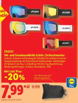 Lidl CRIVIT Ski- und Snowboardbrille Schön-/Schlechtwetter Angebot