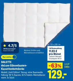 Lidl BALETTE deLuxe Gänse Daunen-Kassettenbettdecke Angebot