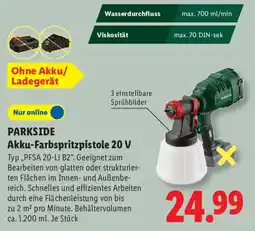 Lidl PARKSIDE Akku-Farbspritzpistole 20 V Angebot