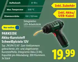 Lidl PARKSIDE Akku-Kunststoff Schweißpistole 12V Angebot
