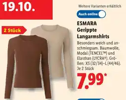 Lidl ESMARA Gerippte Langarmshirts Angebot