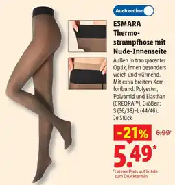 Lidl ESMARA Thermo-strumpfhose mit Nude-Innenseite Angebot