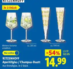 Lidl RITZENHOFF Aperitifglas / Champus-Duett Angebot