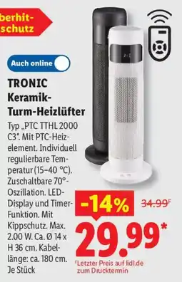Lidl TRONIC Keramik-Turm-Heizlüfter Angebot