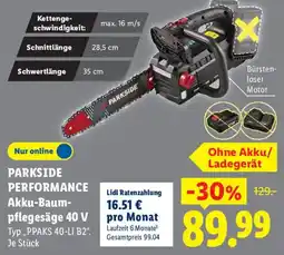 Lidl PARKSIDE PERFORMANCE Akku-Baumpflegesäge 40 V Angebot