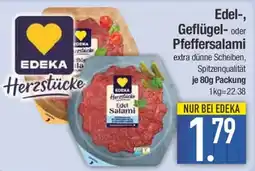 E-Center EDEKA Herzstücke Edel-, Geflügel- oder Pfeffersalami Angebot