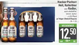 E-Center Hacker Pschorr Hell, Kellerbier oder Radler Angebot