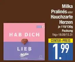 E-Center Milka Pralinés oder Hauchzarte Herzen Angebot