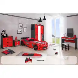 Netto Marken-Discount Kinderzimmer komplett Set Autobett Rio 5 teilig Rot Angebot