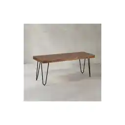 Netto Marken-Discount KADIMA DESIGN Sitzbank BALU Massivholz: Landhausstil, 120 cm, Metallbeine, einfache Pflege Angebot