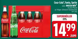 Edeka Coca-Cola, Fanta, Sprite oder mezzo mix Angebot