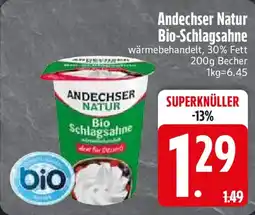 Edeka Andechser Natur Bio-Schlagsahne Angebot