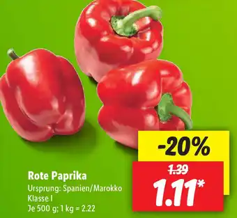 Lidl Rote Paprika 500g Angebot