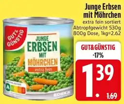 Edeka GUT & GÜNSTIG Junge Erbsen mit Möhrchen Angebot