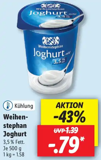 Lidl Weihenstephan Joghurt 500g Angebot