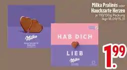 Edeka Milka Pralinés oder Hauchzarte Herzen Angebot