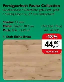Holz Possling Fertigparkett Fauna Collection Angebot