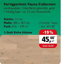 Holz Possling Fertigparkett Fauna Collection Angebot