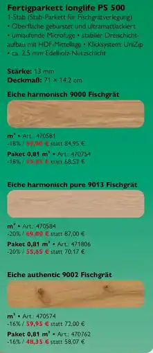 Holz Possling Fertigparkett longlife PS 500 Angebot