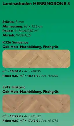 Holz Possling Laminatboden HERRINGBONE 8 Angebot