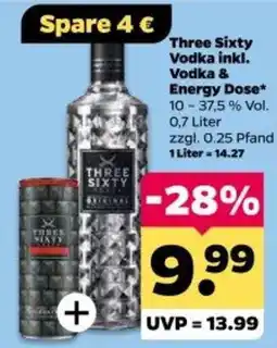 Netto Three Sixty Vodka inkl. Vodka & Energy Dose* Angebot