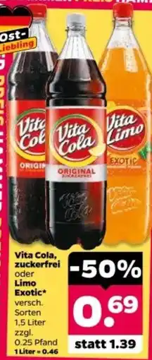Netto Vita Cola, zuckerfrei oder Limo Exotic Angebot
