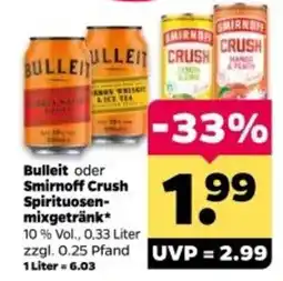 Netto Bulleit oder Smirnoff Crush Spirituosen-mixgetränk Angebot