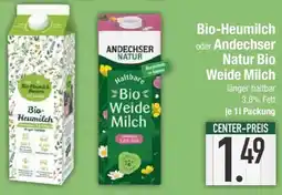 E-Center Bio-Heumilch oder Andechser Natur Bio Weide Milch Angebot