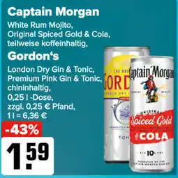 Logo Getränkemarkt Captain Morgan oder Gordon's Angebot