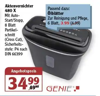 Globus Genie Aktenvernichter | 480X Angebot