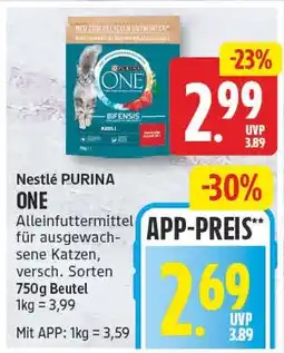 EDEKA Wucherpfennig Nestlé PURINA ONE Alleinfuttermittel für ausgewachsene Katzen Angebot