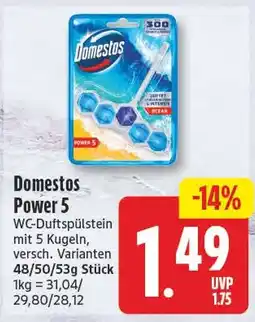 EDEKA Wucherpfennig Domestos Power 5 WC-Duftspülstein Angebot