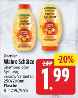 EDEKA Wucherpfennig Garnier Wahre Schätze Shampoo oder Spülung Angebot