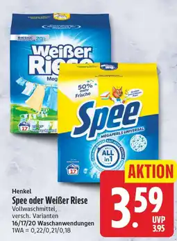 EDEKA Wucherpfennig Spee oder Weißer Riese Vollwaschmittel Angebot