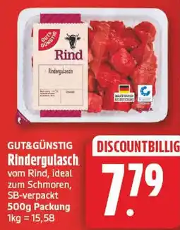 EDEKA Wucherpfennig GUT&GÜNSTIG Rindergulasch Angebot