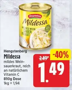 EDEKA Wucherpfennig Hengstenberg Mildessa mildes Wein-sauerkraut Angebot