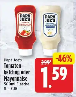EDEKA Wucherpfennig Papa Joe's Tomatenketchup oder Mayonnaise Angebot